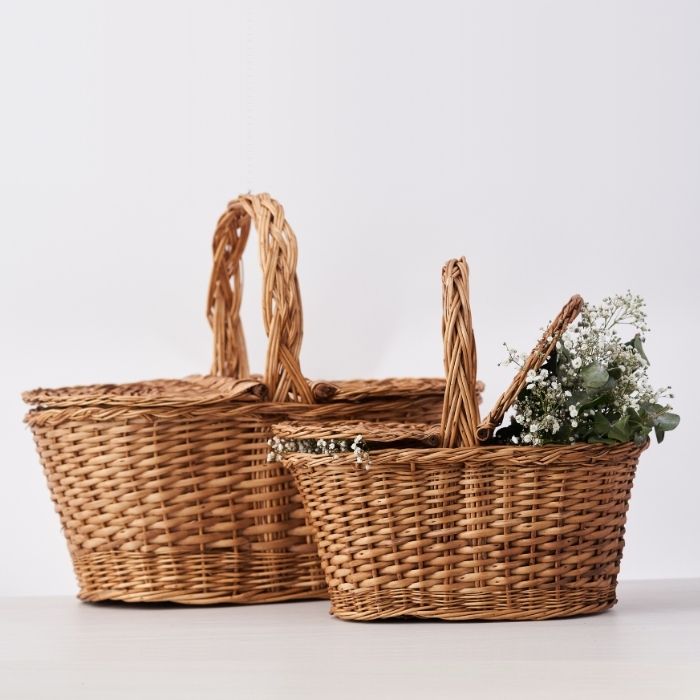 Canasta Picnic Tejida Premium Nogal