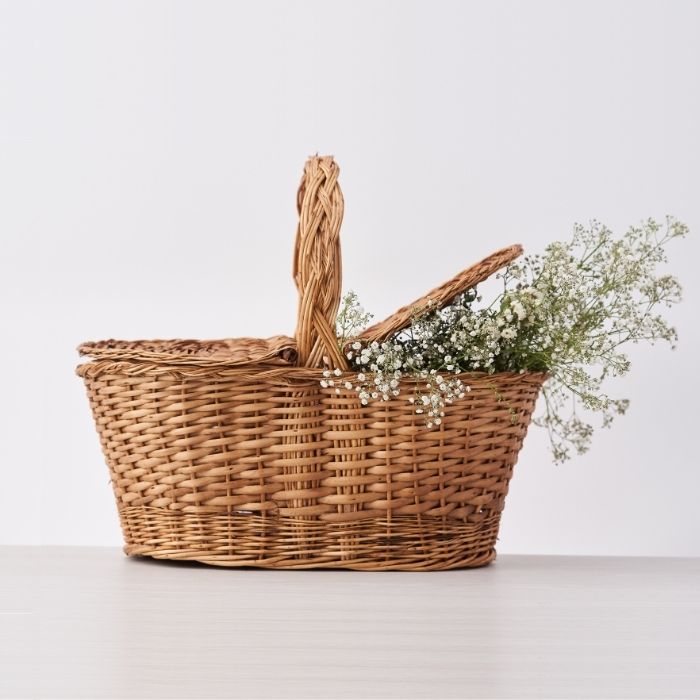 Canasta Picnic Tejida Premium Nogal