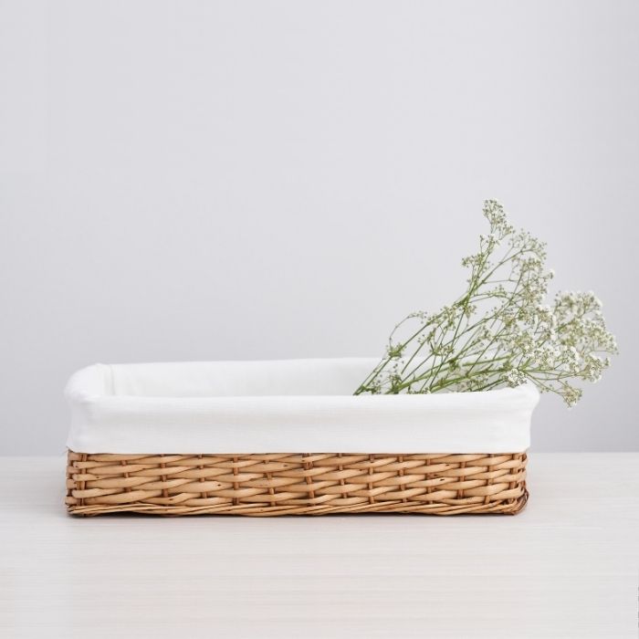 Canasta Tejida Premium Nogal con forro de lona