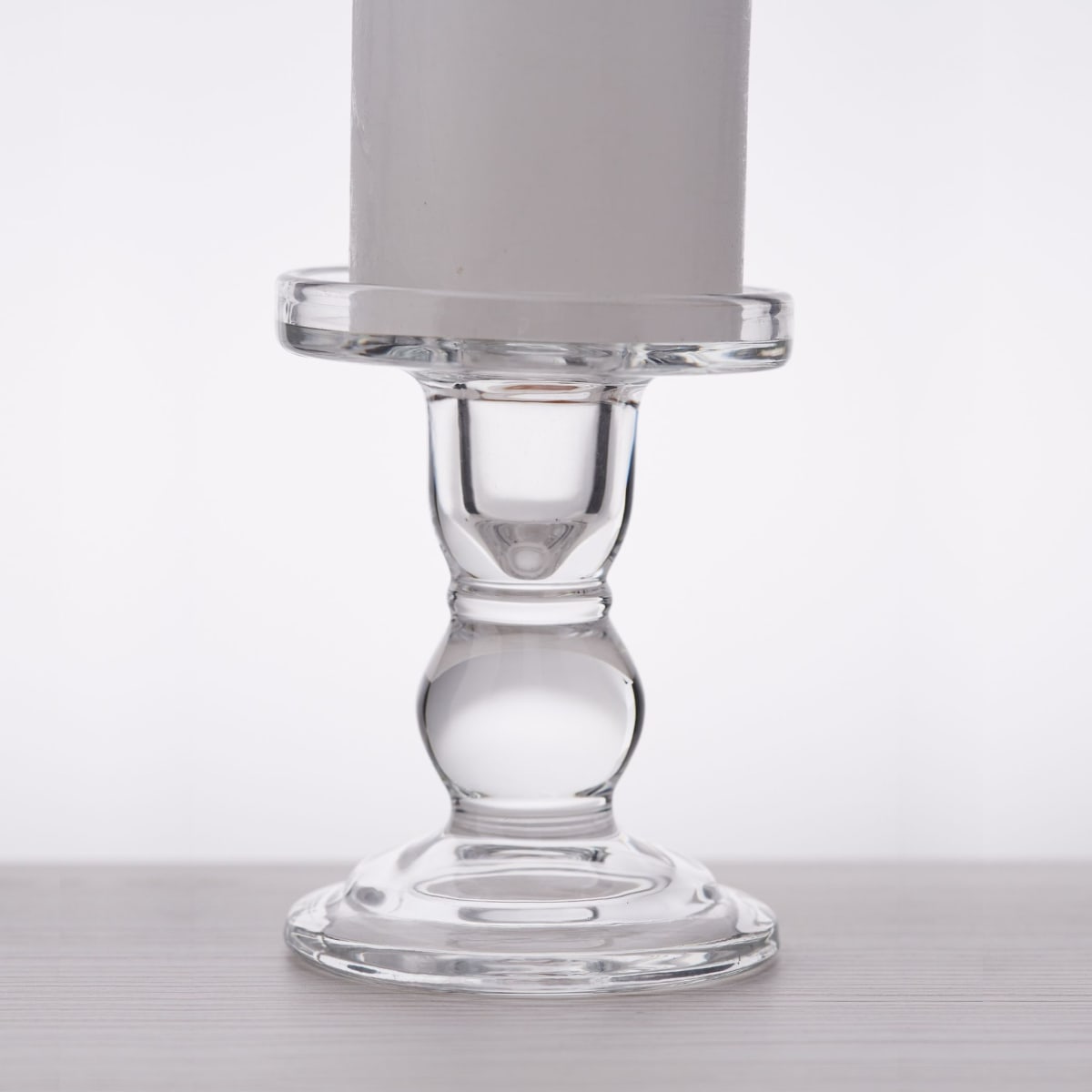 Candelabro de Vidrio para Vela Gruesa