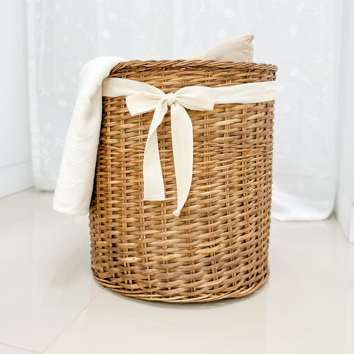 Cesto Tejido Premium Nogal sin tapa y sin forro de lona