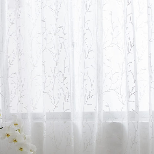 Cortina de Sala Modelo Liana Blanco (Pack de Dos)