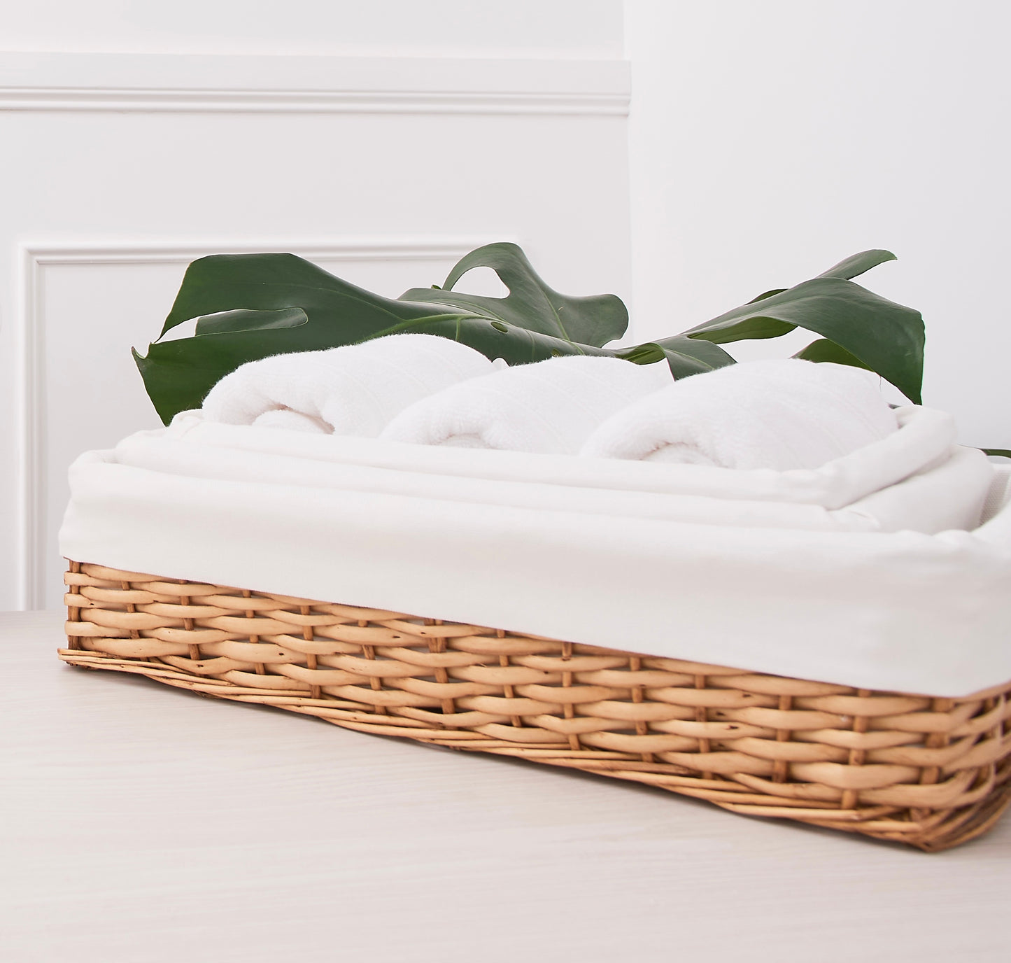 Canasta Tejida Premium Nogal con forro de lona