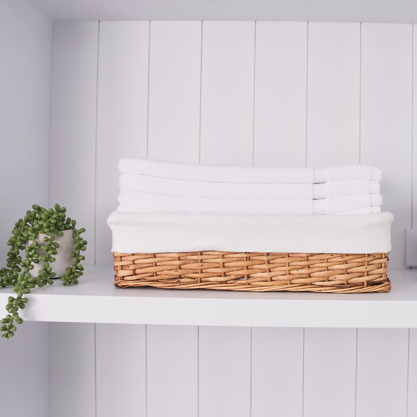 Canasta Tejida Premium Nogal con forro de lona