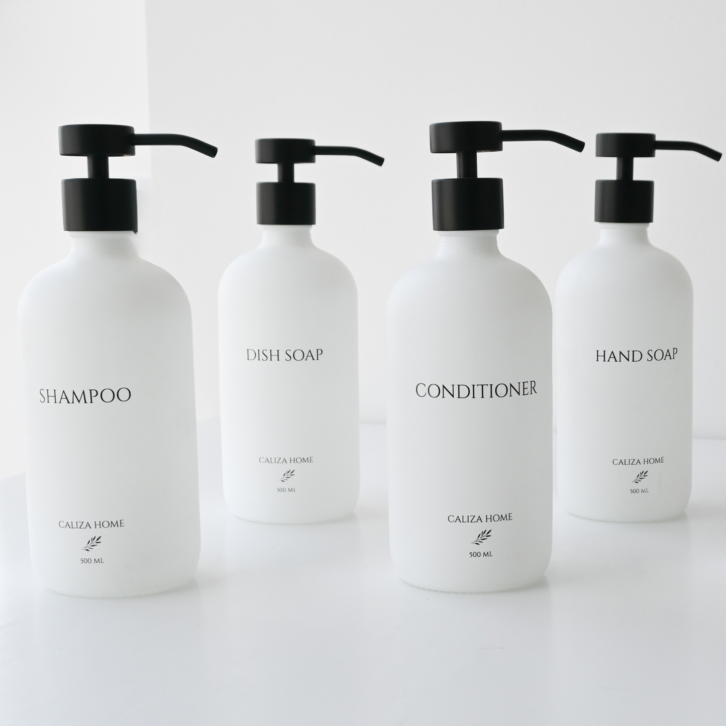 PACK CUATRO DISPENSADORES - SHAMPOO CONDITIONER HAND SOAP DISH SOAP 500 ml