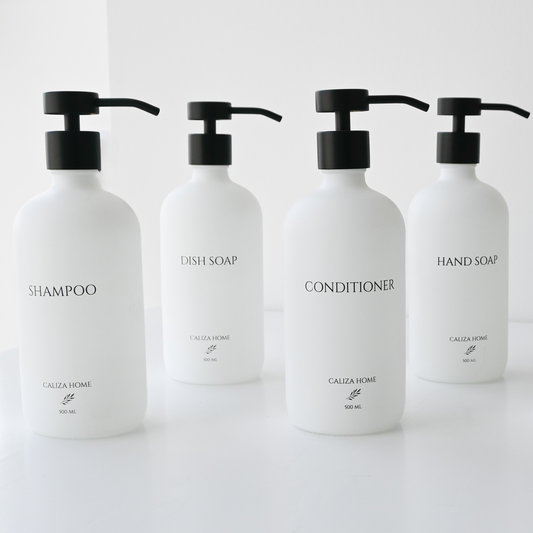 PACK CUATRO DISPENSADORES - SHAMPOO CONDITIONER HAND SOAP DISH SOAP 500 ml