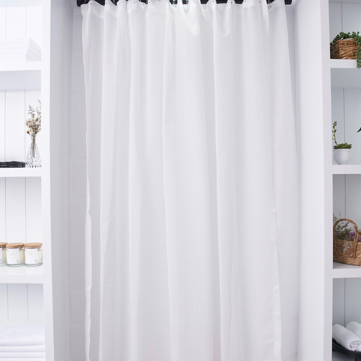 Cortina de Sala Modelo Panal Blanco (Pack de Dos)