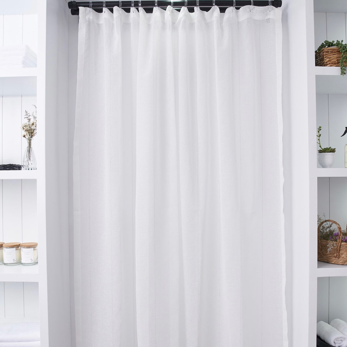 Cortina de Sala Modelo Lienzo Blanco (Pack de Dos)