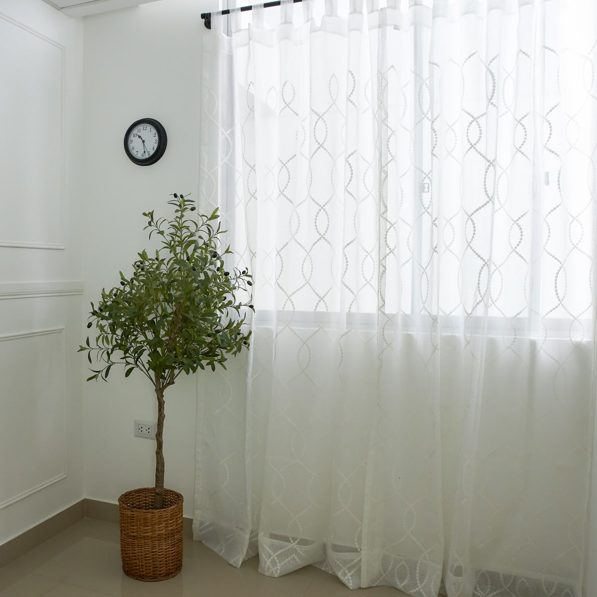 Cortina de Sala Modelo Eslabón Blanco (Pack de Dos)