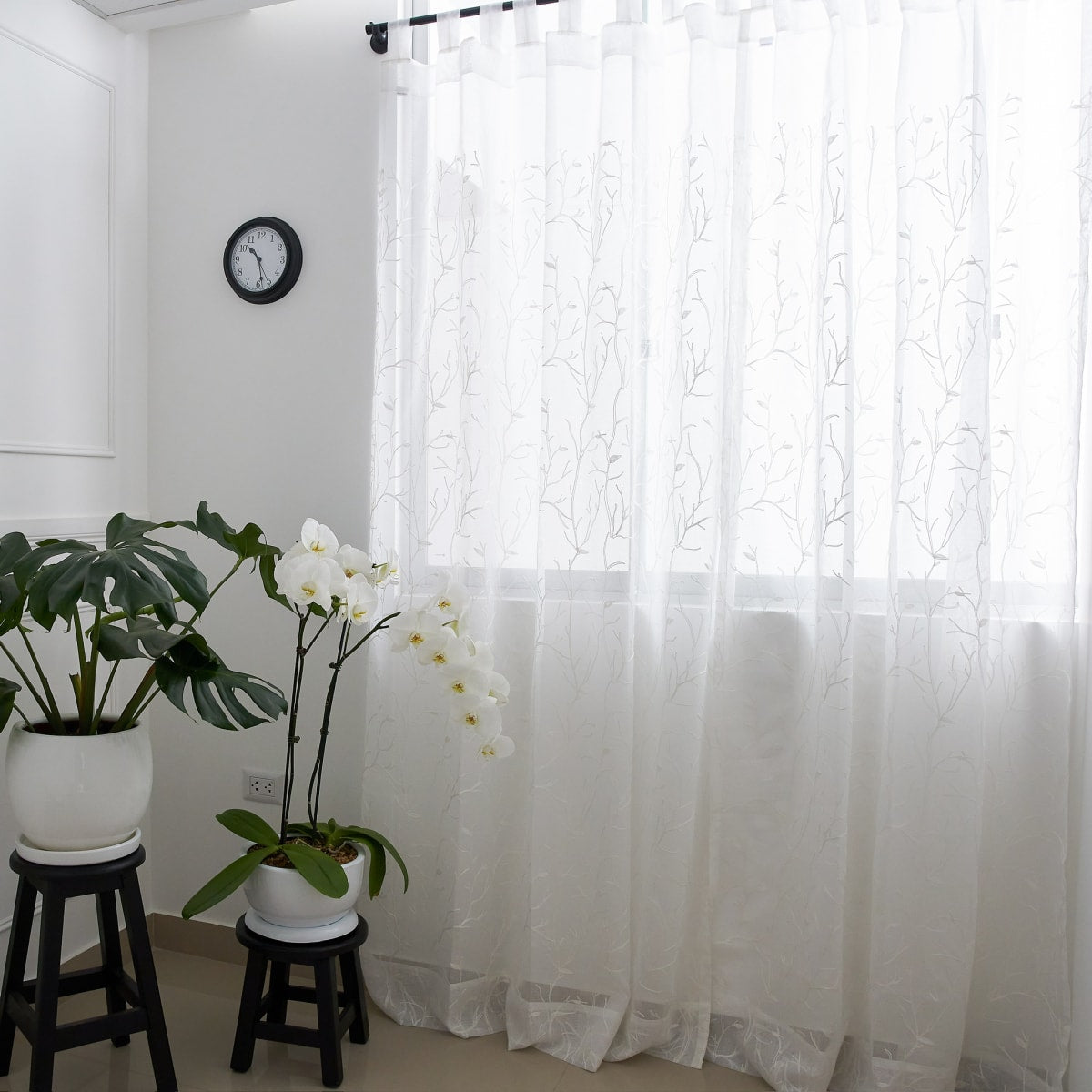 Cortina de Sala Modelo Liana Blanco (Pack de Dos)