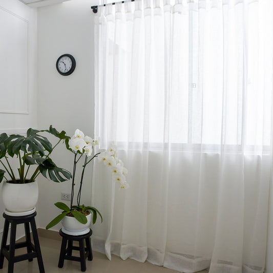 Cortina de Sala Modelo Lienzo Blanco (Pack de Dos)