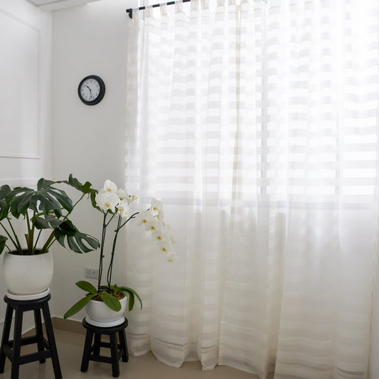 Cortina de Sala Modelo Lineal Blanco (Pack de Dos)